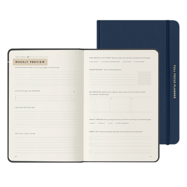 Coach Dave recommends the full focus planner for those who are looking to increase their productivity.